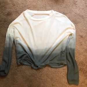 Blue and white ombré sweater